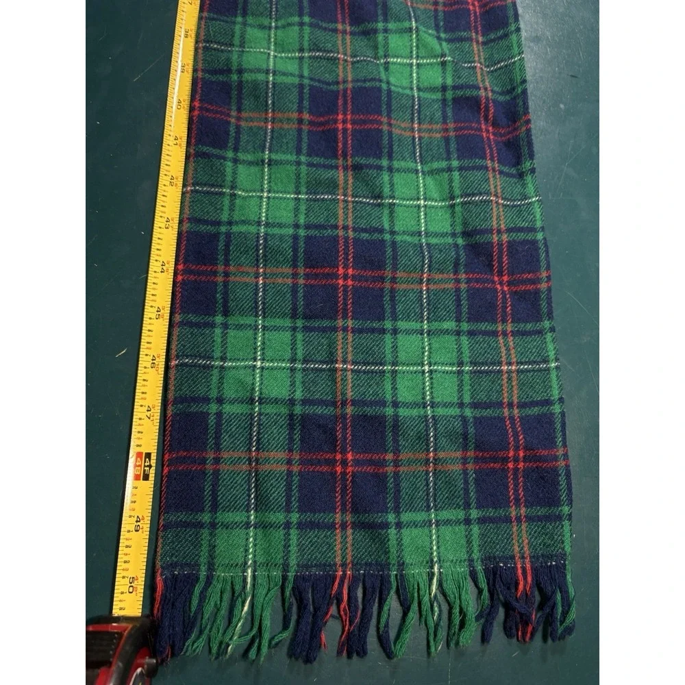 Vintage Pendleton Woolen Mills Tartan Plaid Pure Virgin Wool Scarf‎ Made In USA